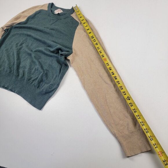 Brooks Brothers Red Fleece Sweater Mens Large Extra Fine Merino Wool Two Tone - Picture 7 of 10